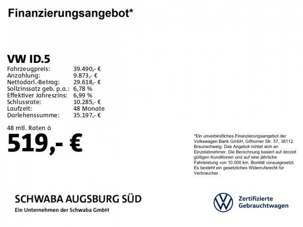 Volkswagen ID.5 Pro Performance 82 kW/h Wärmep.*AHK*8-fach 2023/6