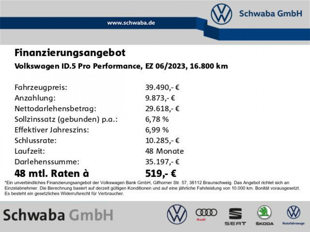 Volkswagen ID.5 Pro Performance 82 kW/h Wärmep.*AHK*8-fach 2023/6